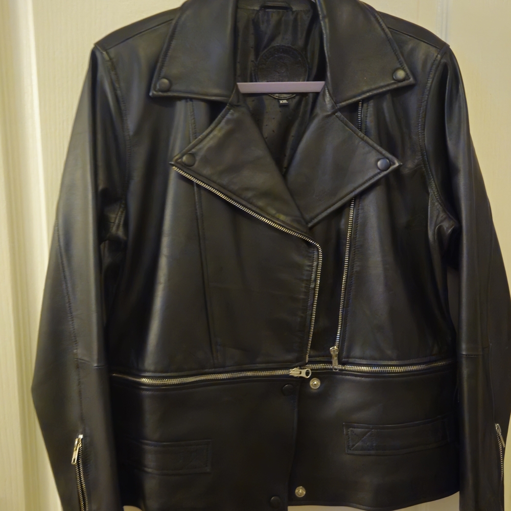 Black Leather Moto Jacket